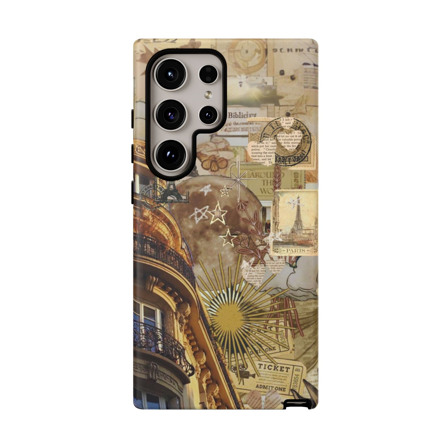 Parisian Dream Collage Samsung Galaxy Case – Dual-Layer Protection with Vintage French Aesthetic