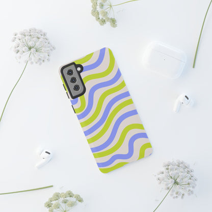 Neon Wave Samsung Galaxy Case – Bold Dual-Layer Protection with 70s-Inspired Vibe