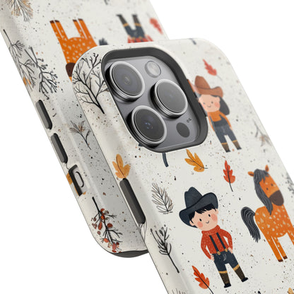 Cowboy Adventures Tough MagSafe iPhone Case – Cute Western Theme, Dual-Layer Protection