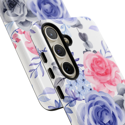 Elegant Blue Floral Watercolor Design – Samsung Galaxy Case