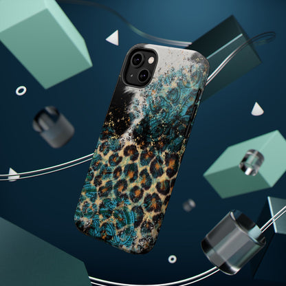 Turquoise Paisley Cowhide Leopard - MagSafe iPhone Series Case