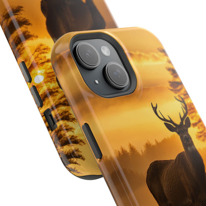 Sunset Majesty: Regal Stag – MagSafe iPhone Case