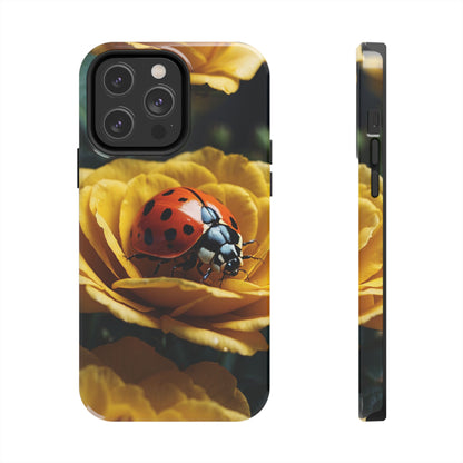 iPhone Case: Ladybug on Yellow Petals