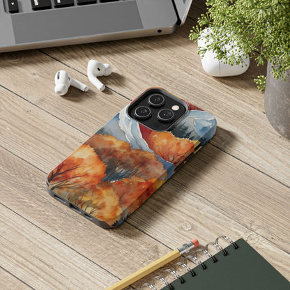 Autumn Mountain Forest Watercolor - iPhone Case