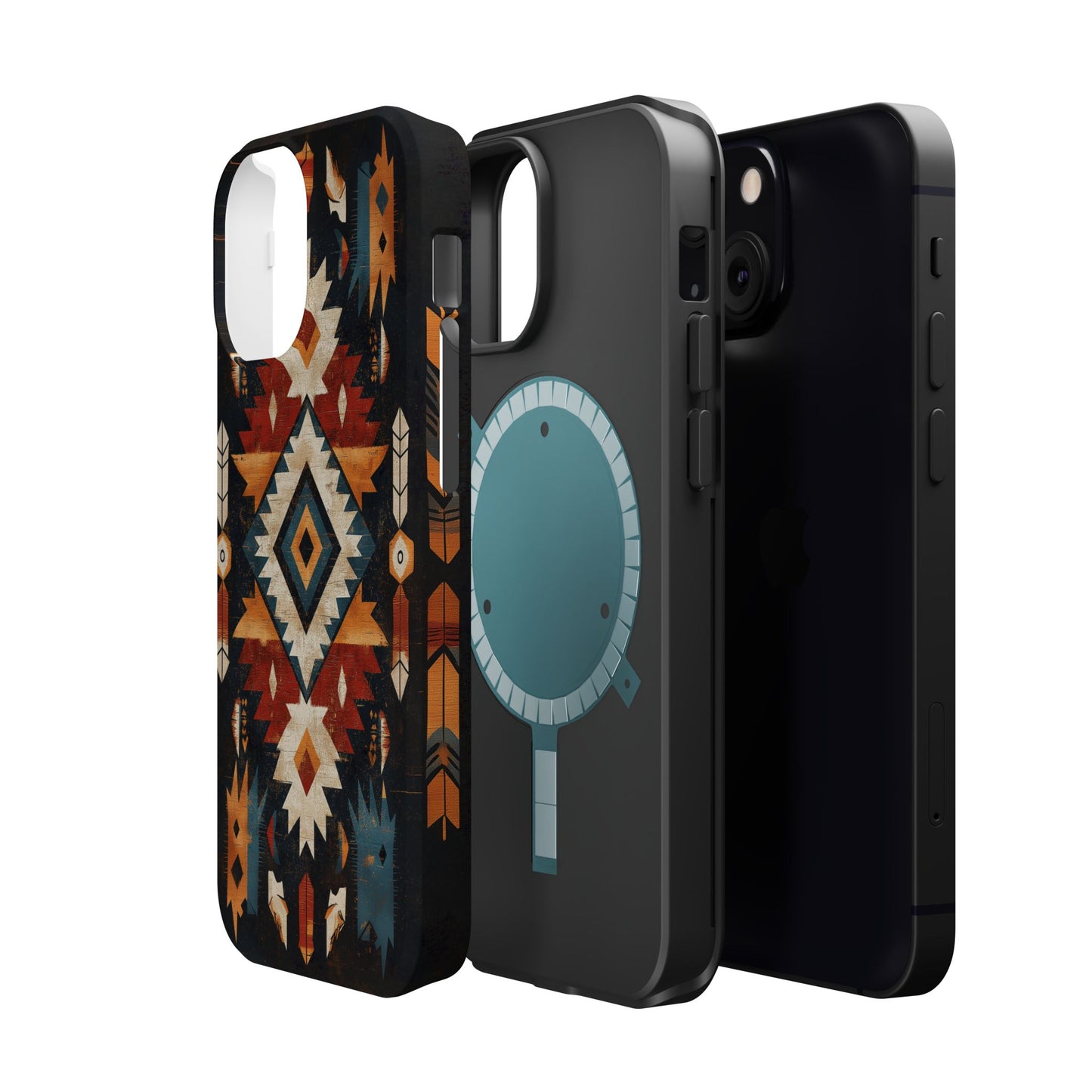 Southwestern Arrow & Diamond Tough MagSafe iPhone Case – Bold Tribal Design, Dual-Layer Protection