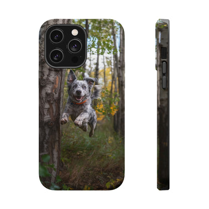 Happy Forest Dog MagSafe iPhone Case – Nature-Inspired Protective Cover