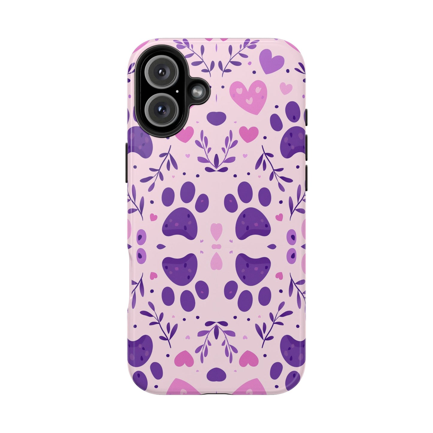 Pastel Paw Print iPhone Case - Cute Pet-Themed Floral Protective Cover