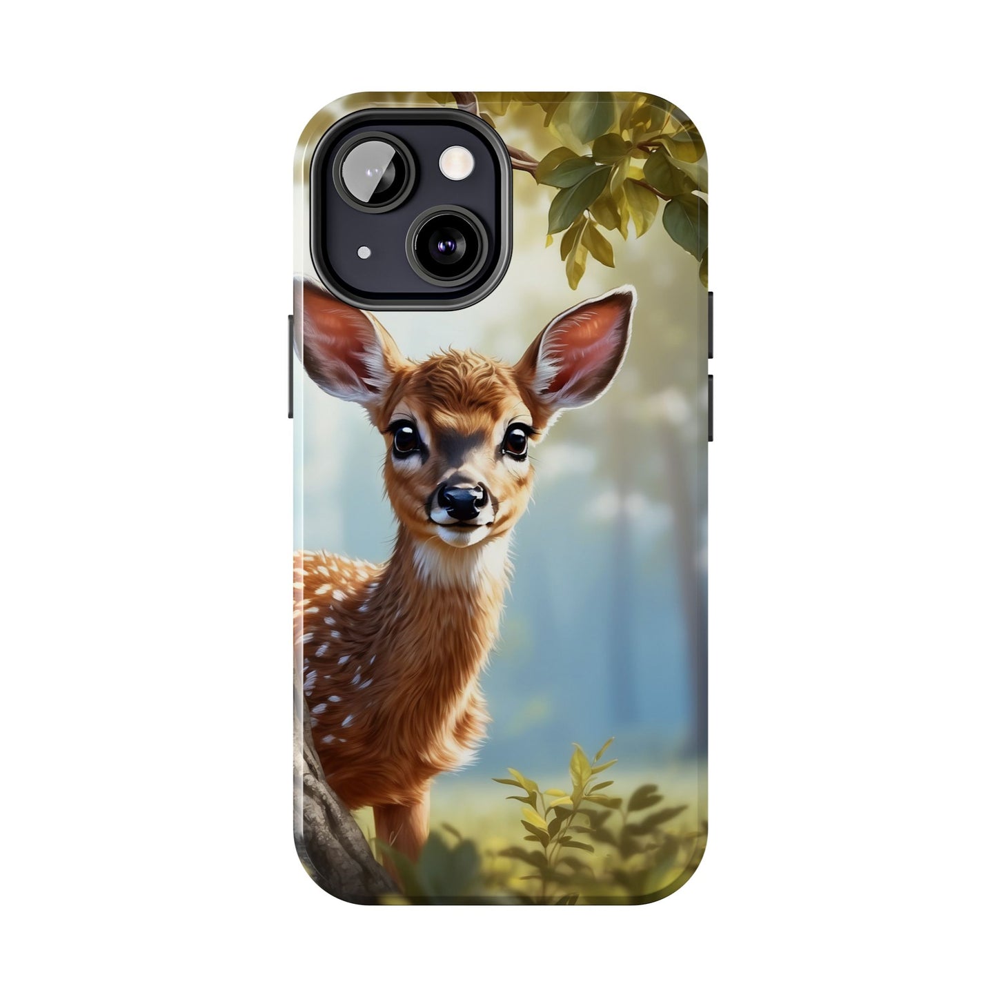 Whimsical Fawn in a Sunlit Forest iPhone Case