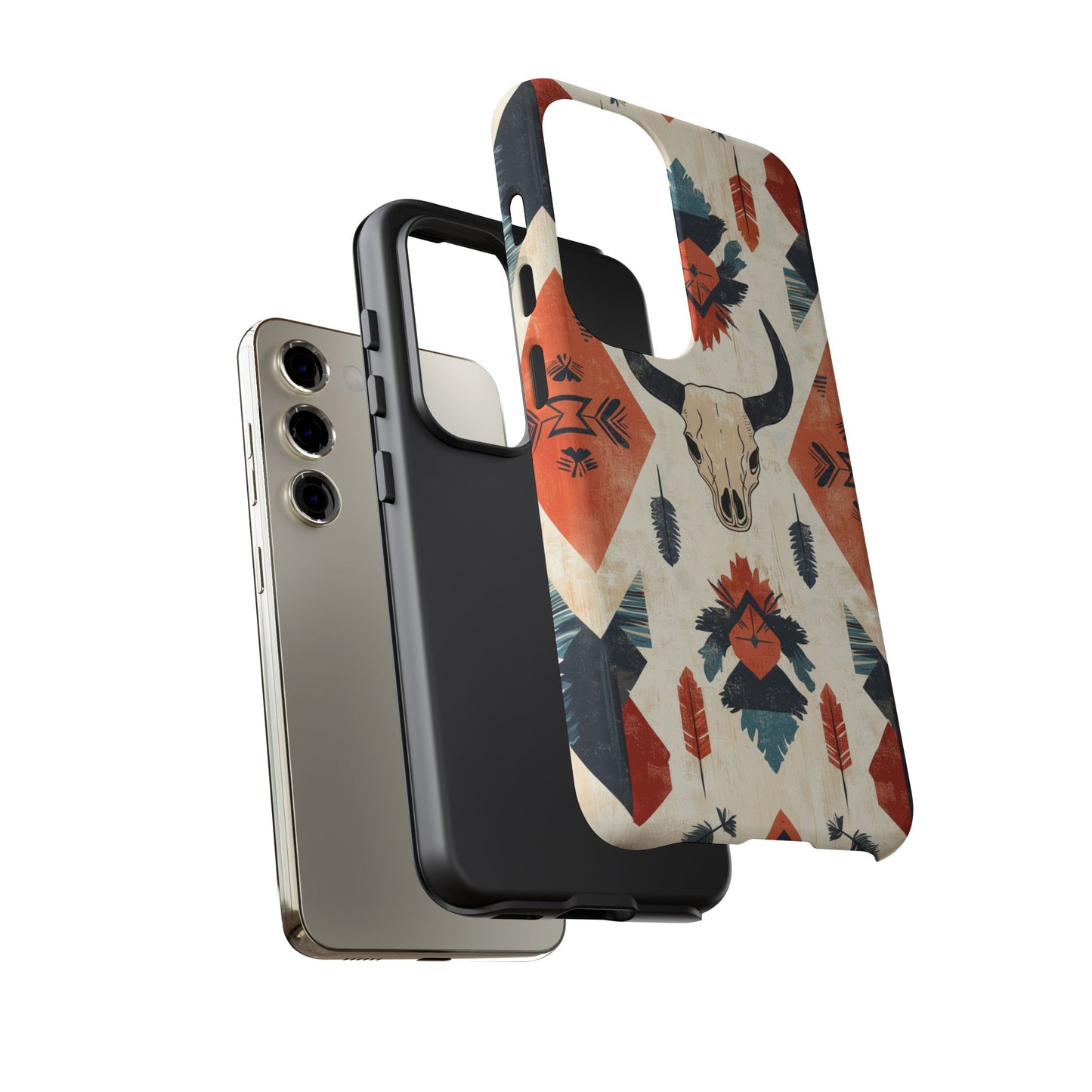 Southwestern Boho Skull Tough Samsung Galaxy Case – Durable Matte Finish, Dual-Layer Protection