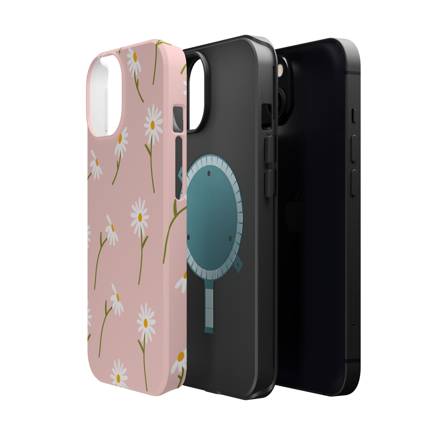 Daisy Delight Tough MagSafe iPhone Case – Cute Floral Design with Dual-Layer Protection