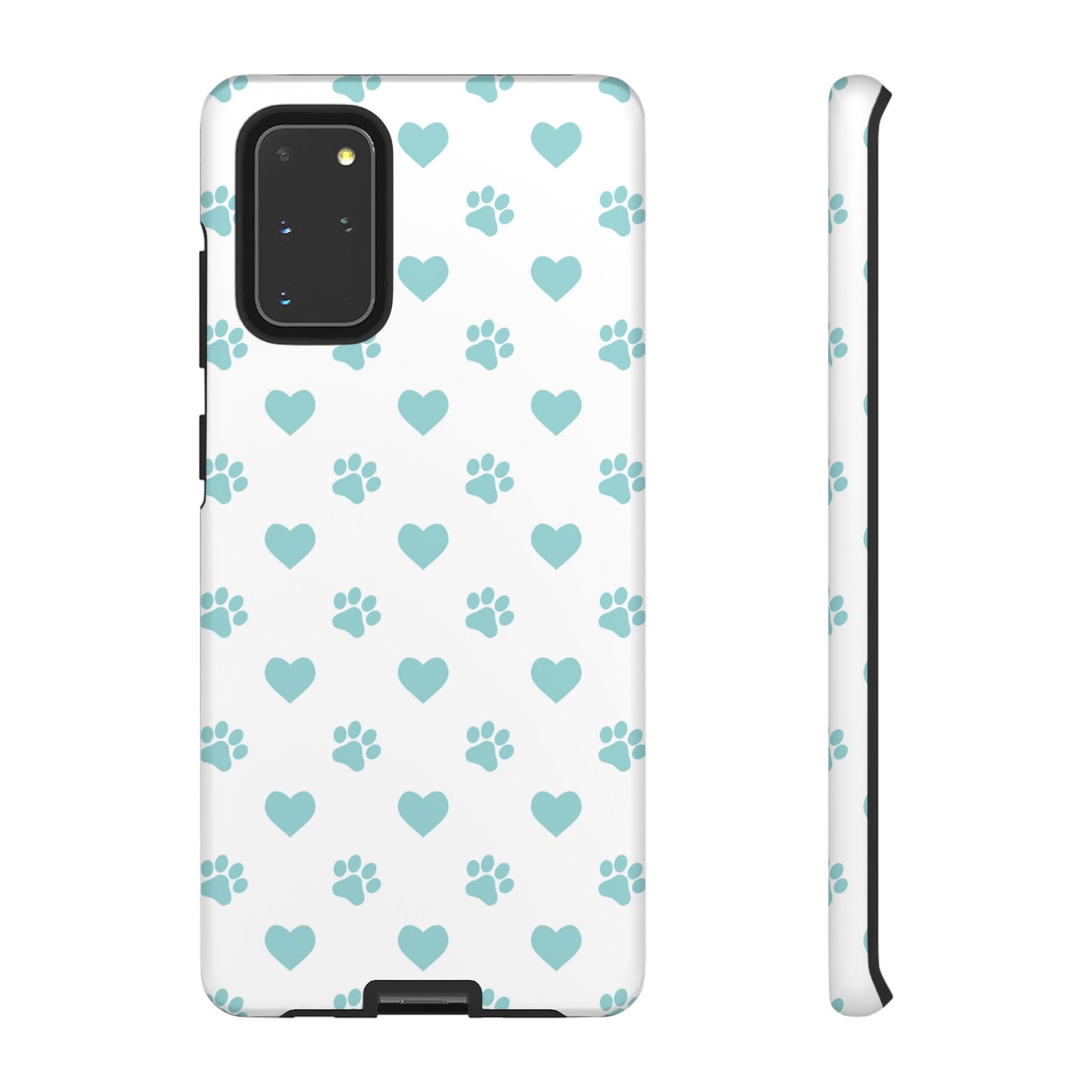 Mint Green Paw Print & Heart Samsung Galaxy Case – Cute Pet Lover’s Design