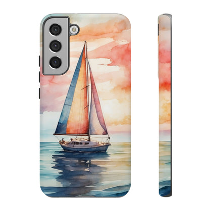 Sailboat Sunset Samsung Galaxy Case – Vibrant Watercolor Design