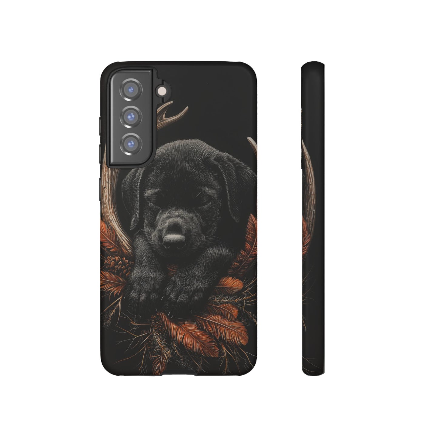 Charming Black Labrador Puppy on Feathers Samsung Galaxy Case