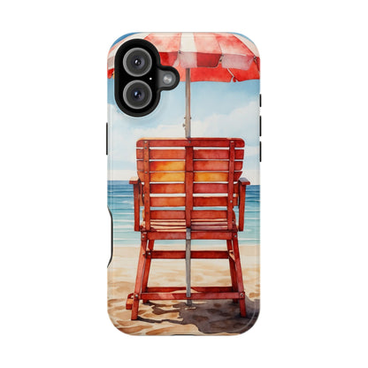 Beachfront Sunset Lounge MagSafe iPhone Case – Rearview Edition