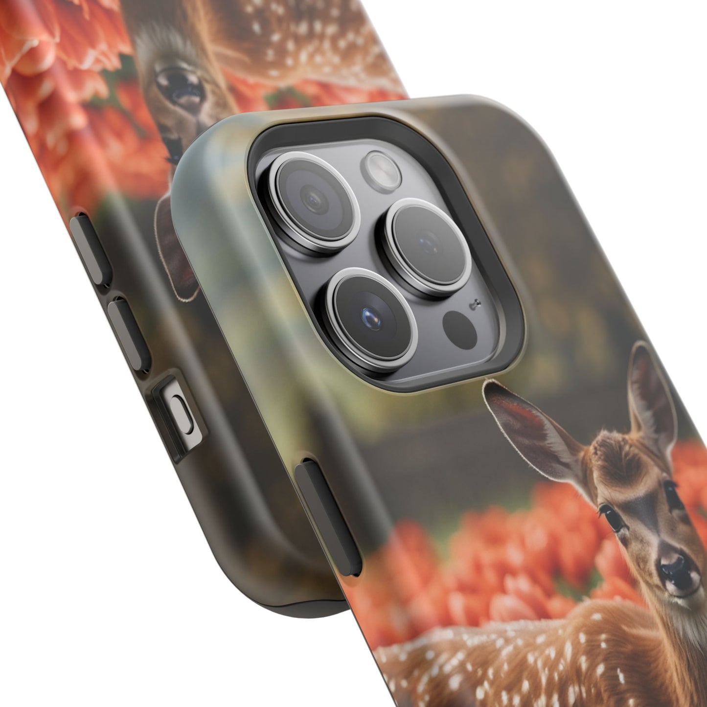 Fawn Among Tulips MagSafe iPhone Case