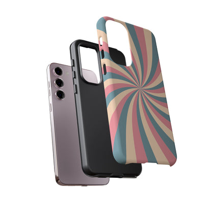 Vintage Pastel Swirl  Samsung Galaxy Case – Dual-Layer Protection with 70s-Inspired Design