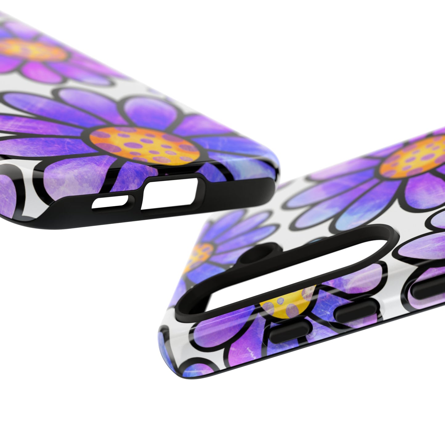 Purple Daisy Delight Samsung Galaxy Case – Slim Profile, Glossy Finish