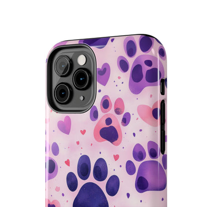 Purple Paw Print iPhone Case - Playful Pet Lover’s Protective Cover