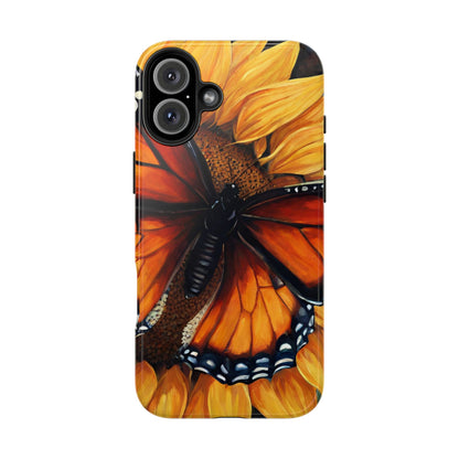 Monarch Butterfly & Sunflower Art – iPhone Case