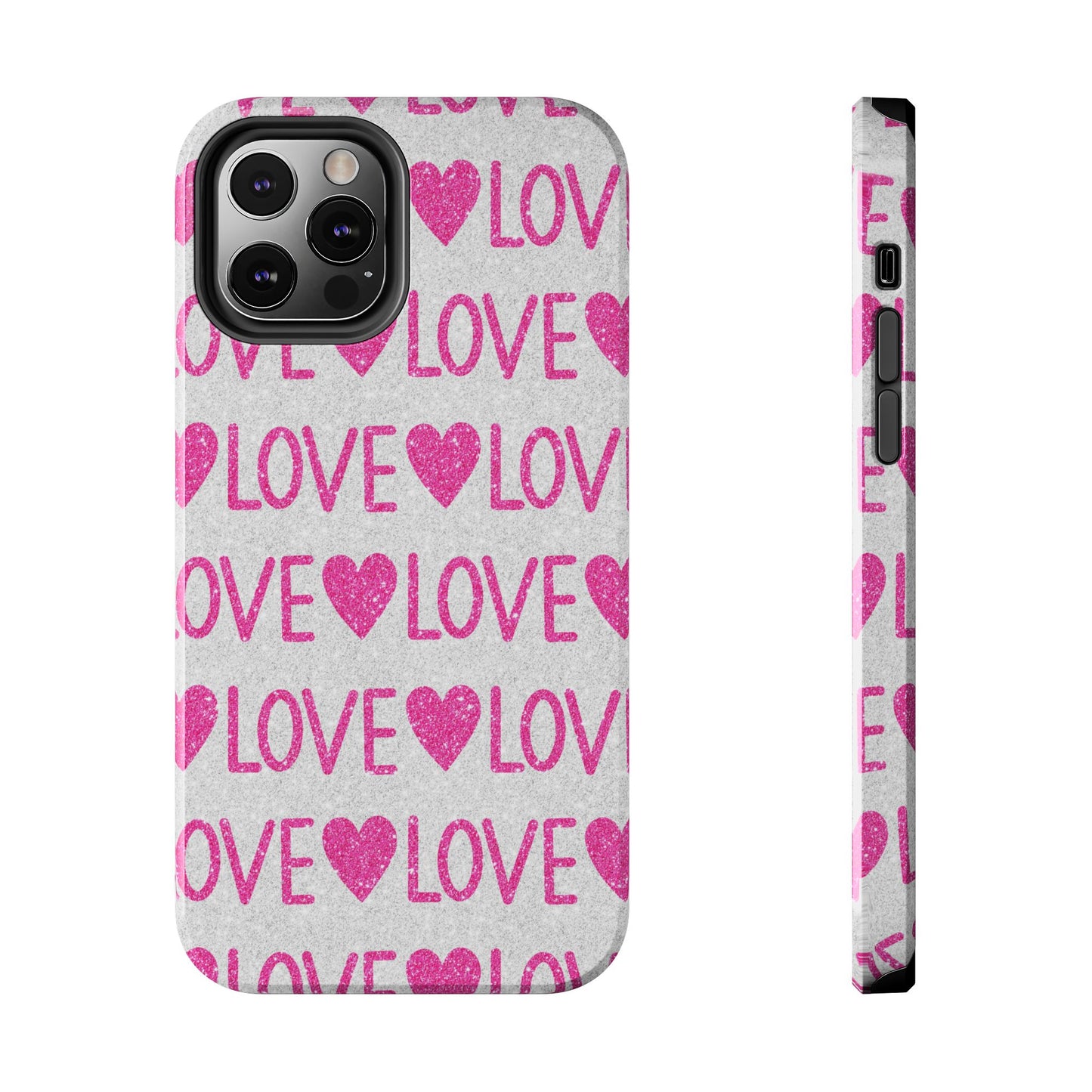 Pink Glitter Love Pattern – iPhone Series Case