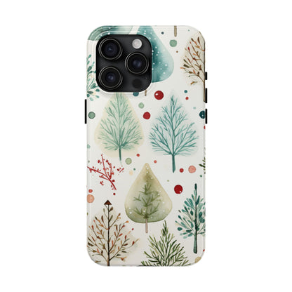 Watercolor Winter Trees iPhone Case – Nature-Inspired, Holiday Theme Protective Cover