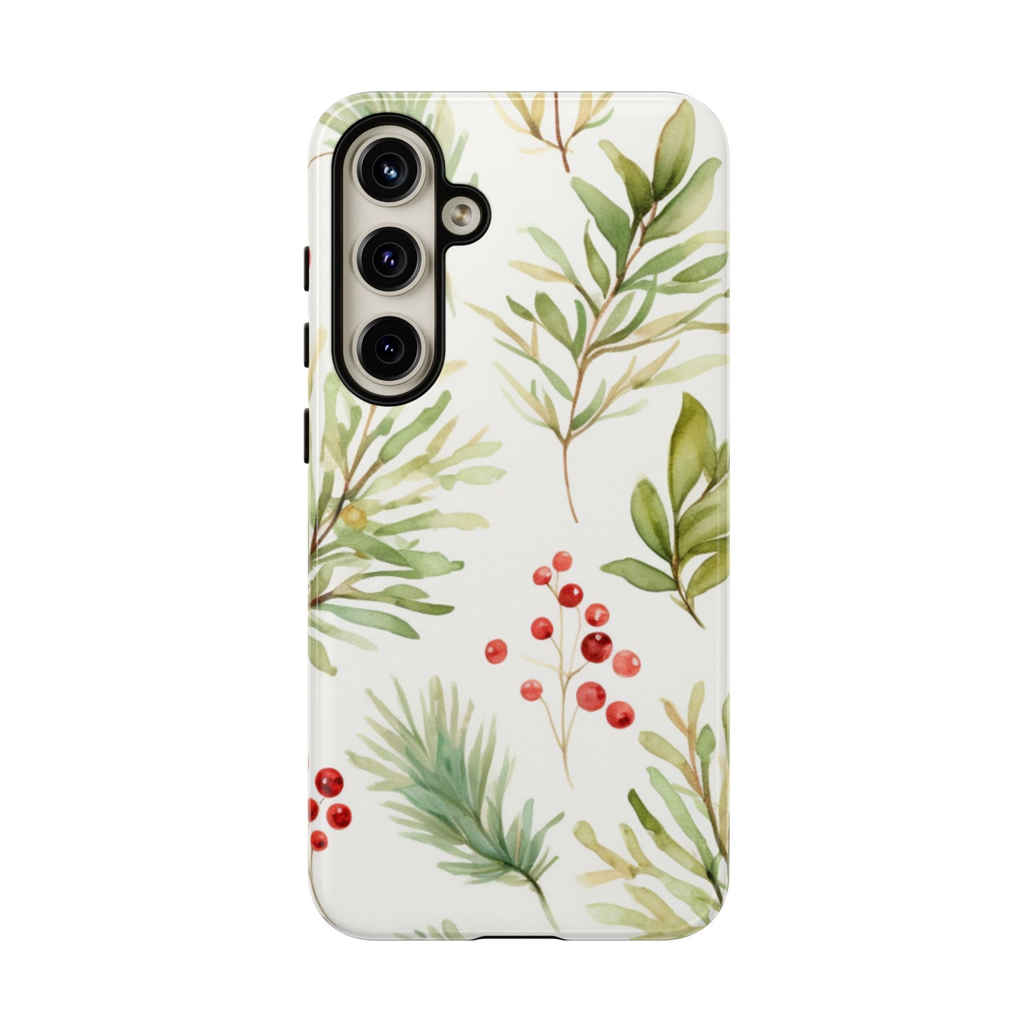 Winter Greenery & Berry Watercolor – Samsung Galaxy Series Case