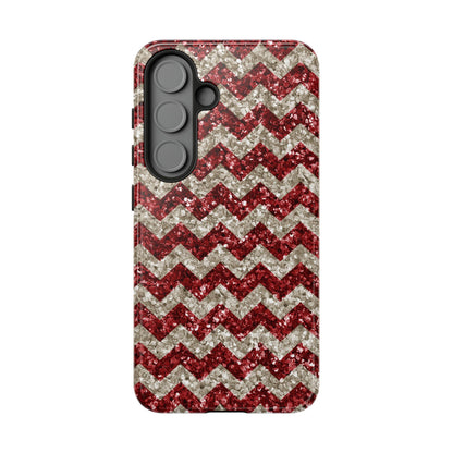 Copy of Sparkling Red & White Chevron – Glitter Illusion Samsung Galaxy Case