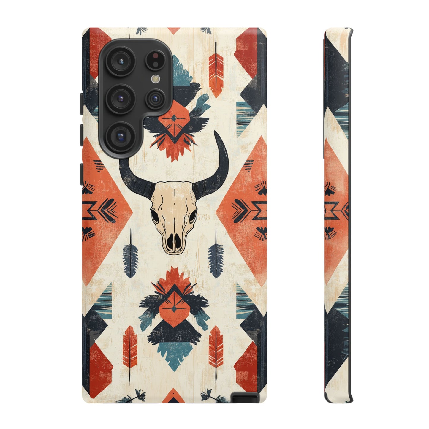 Southwestern Boho Skull Tough iPhone Case – Durable Matte Finish, Dual - Layer Protection - BOGO Cases