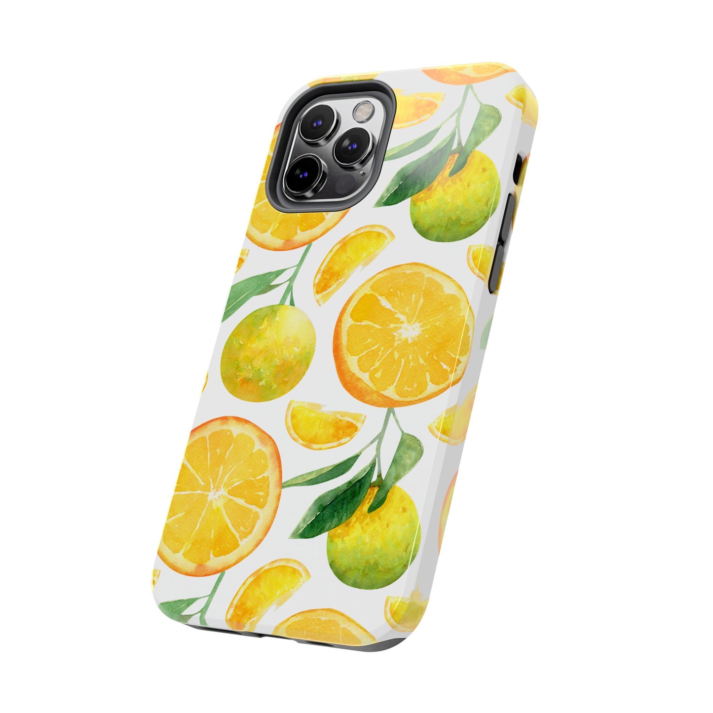 Sunny Citrus Grove Tough iPhone Case – Watercolor Orange Design, Dual - Layer Protection - BOGO Cases