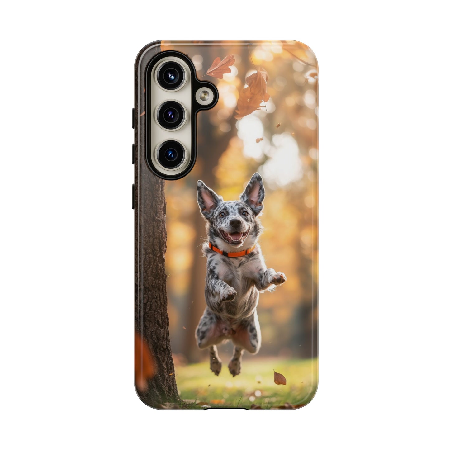 Energetic Blue Heeler Forest Pup Samsung Galaxy Case – Durable Outdoor-Inspired Design