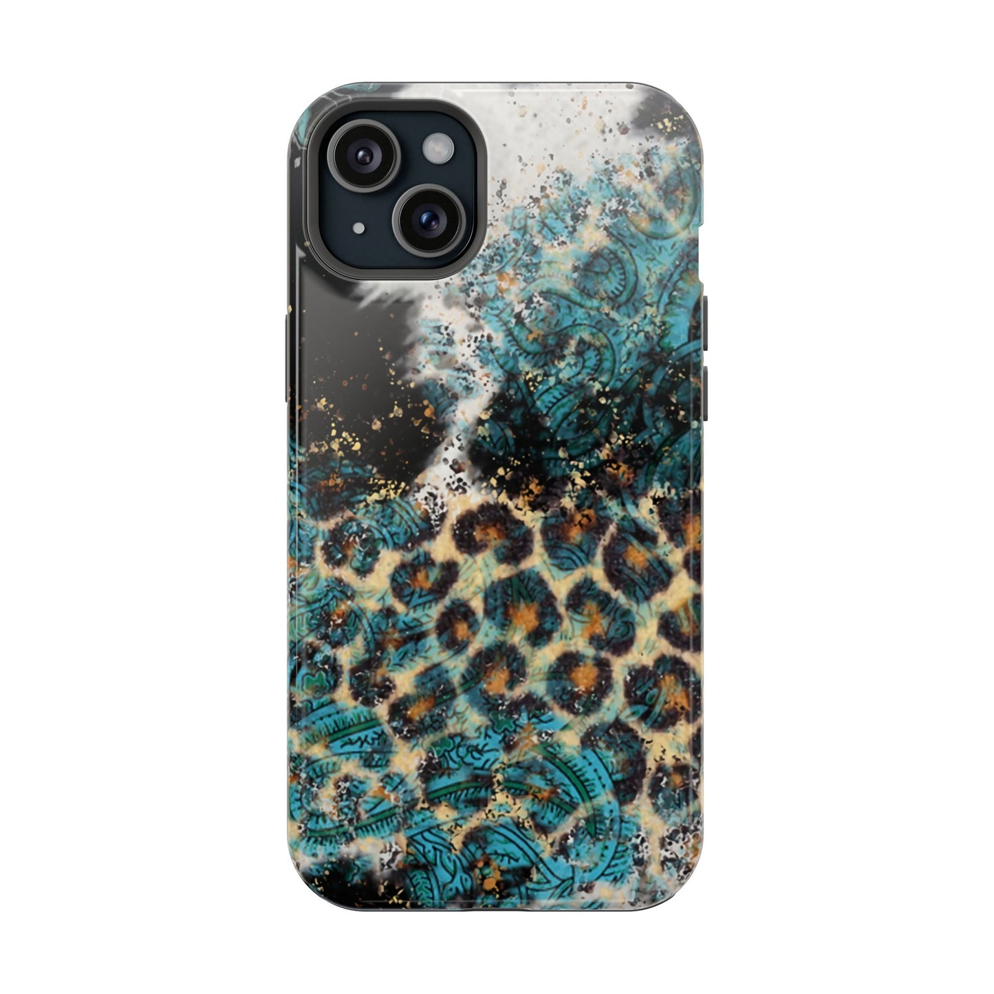 Turquoise Paisley Cowhide Leopard - MagSafe iPhone Series Case