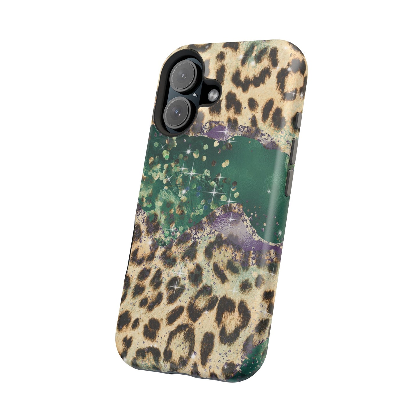 Emerald Glitter Leopard Print - MagSafe iPhone Series Case