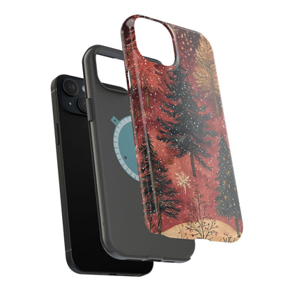 Rustic Red Winter Forest - MagSafe iPhone Series Case