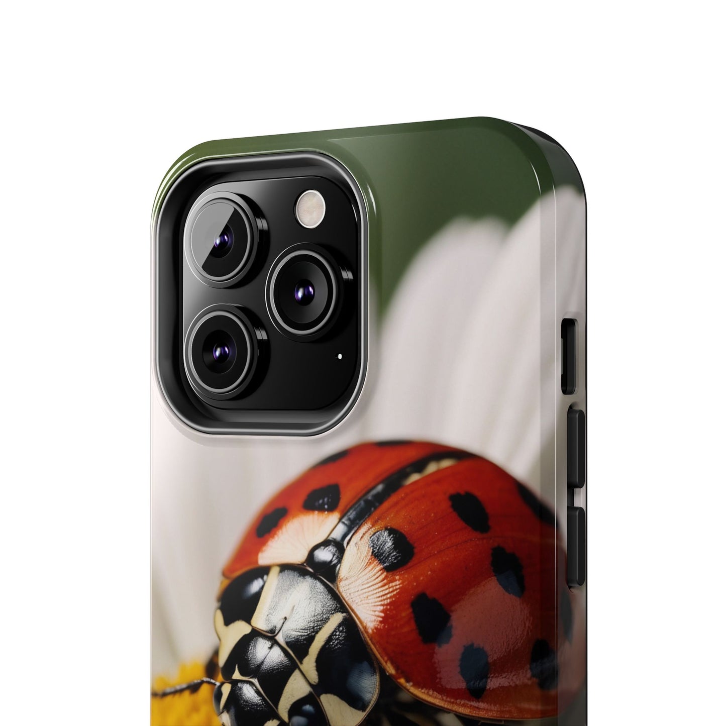 iPhone Case: Ladybug on White Daisy