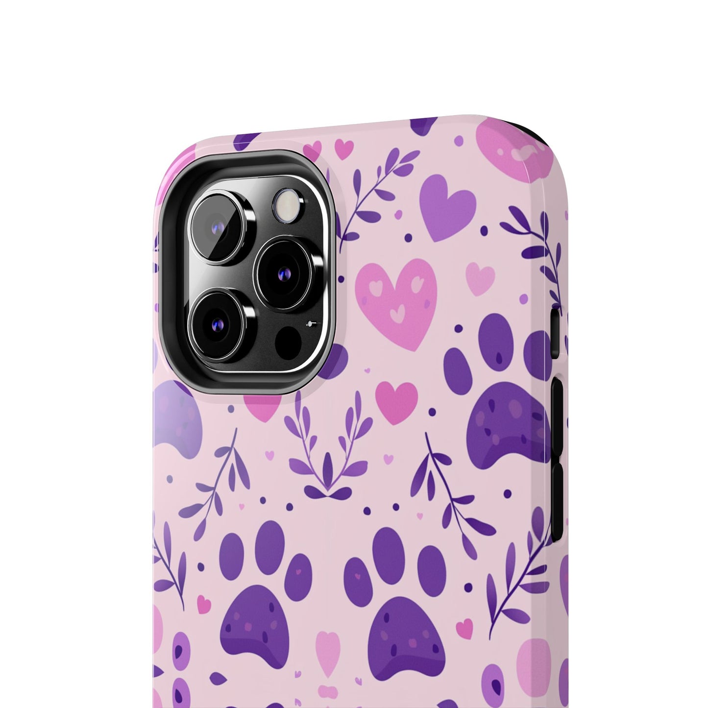 Pastel Paw Print iPhone Case - Cute Pet-Themed Floral Protective Cover