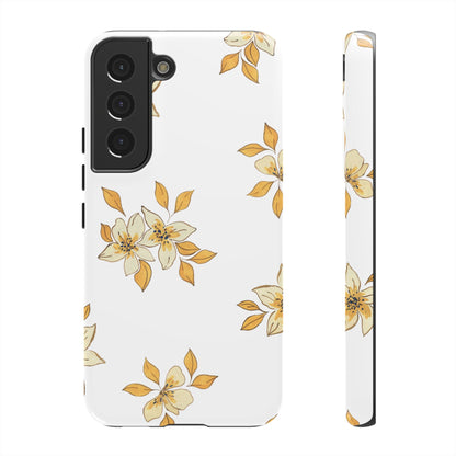 Delicate Yellow Blossom Samsung Galaxy Case – Minimalist Floral Design with Matte Finish