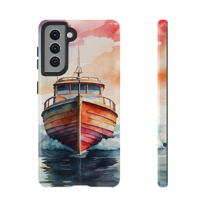 Sunset Sail Watercolor Boat – Samsung Galaxy Series Case