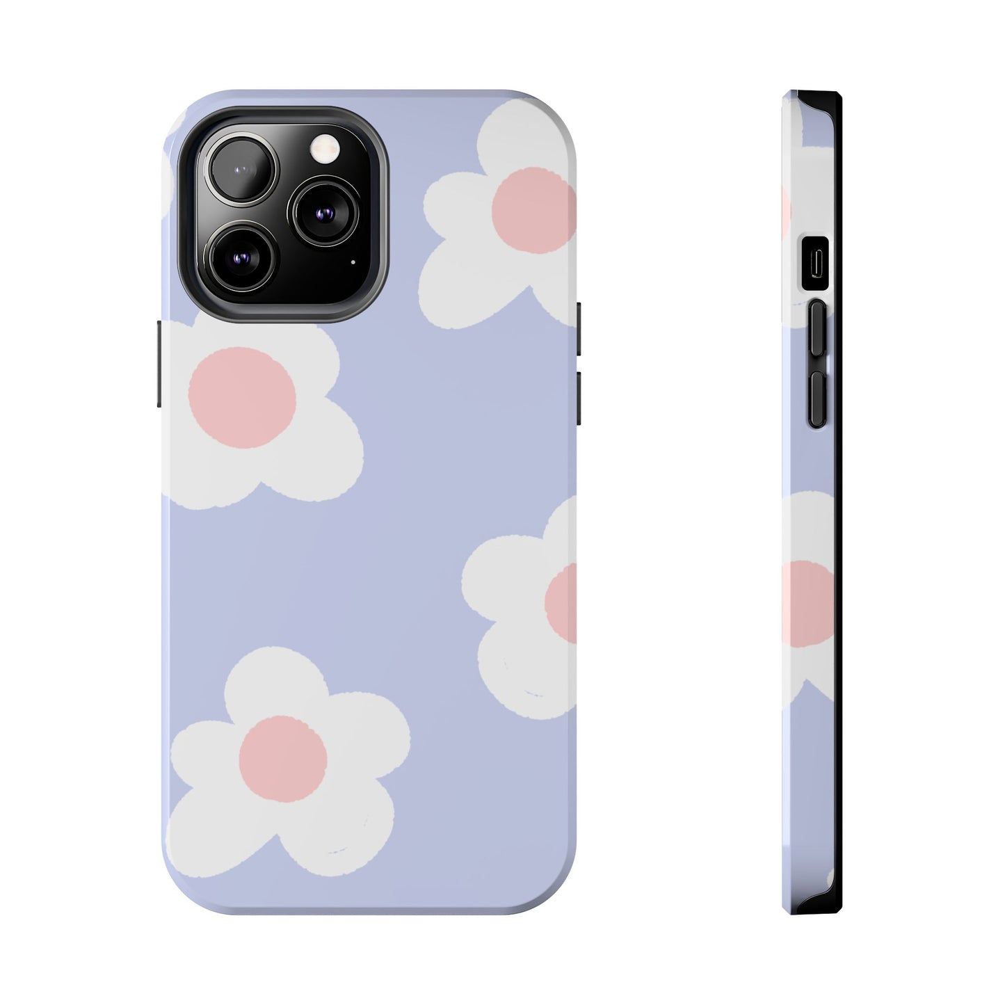 Retro Daisy Pastel Tough iPhone Case – Durable Design with Soft Matte Finish