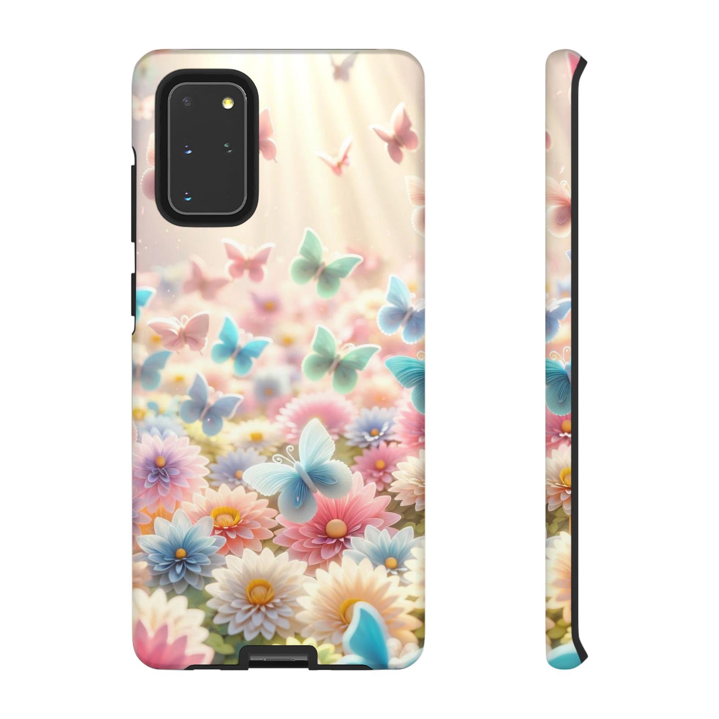 Butterfly Blossom Samsung Case - Pastel Floral Protective Cover