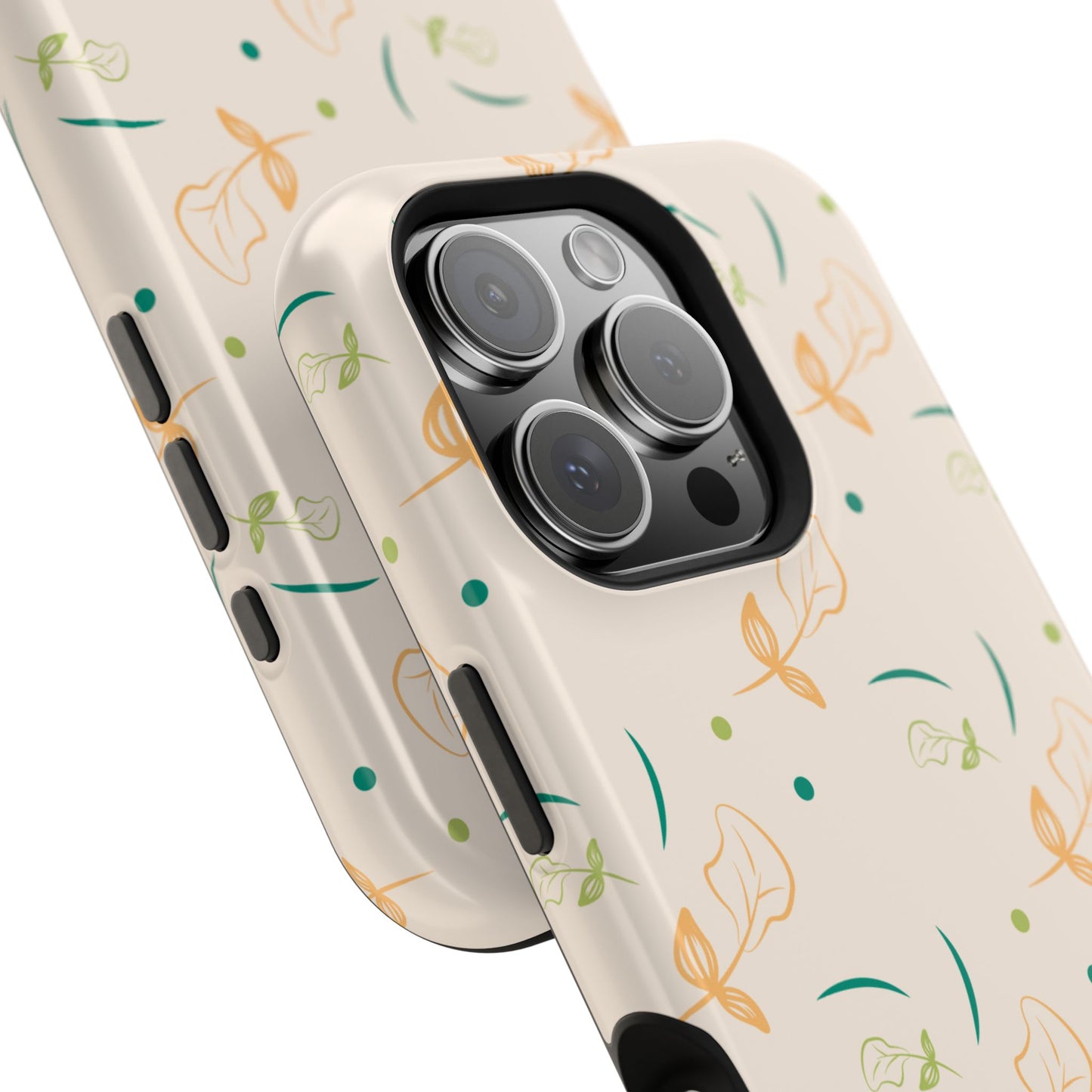 Soft Pastel Abstract Floral Tough MagSafe iPhone Case – Playful Minimalist Design with Dual-Layer Protection