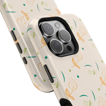 Soft Pastel Abstract Floral Tough MagSafe iPhone Case – Playful Minimalist Design with Dual-Layer Protection