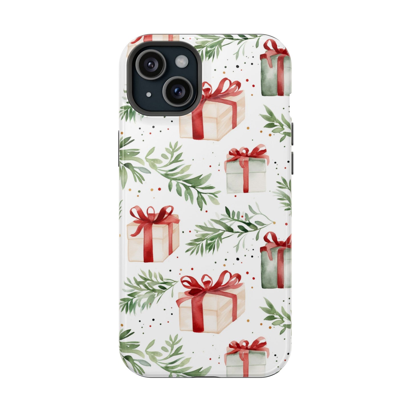 Watercolor Holiday Gifts & Greenery - MagSafe iPhone Series Case