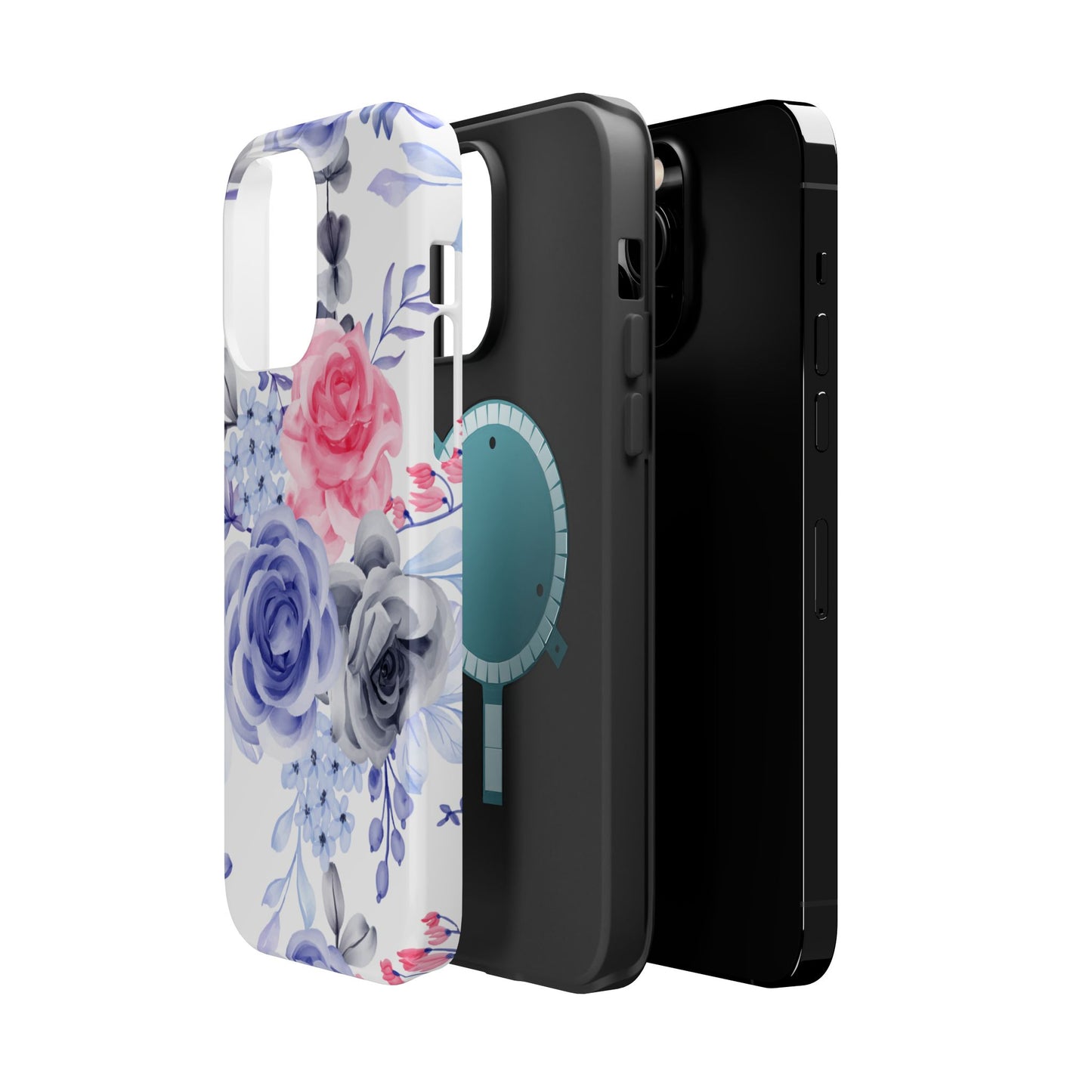 Elegant Blue Floral Watercolor Design – MagSafe iPhone Case