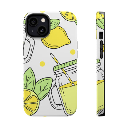 Lemonade Love Tough MagSafe iPhone Case – Fun Lemon Mason Jar Design, Dual-Layer Protection