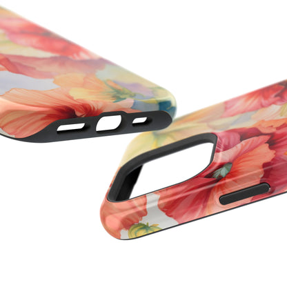 Gumamela Blush Pink Watercolor Floral – MagSafe Compatible iPhone Case