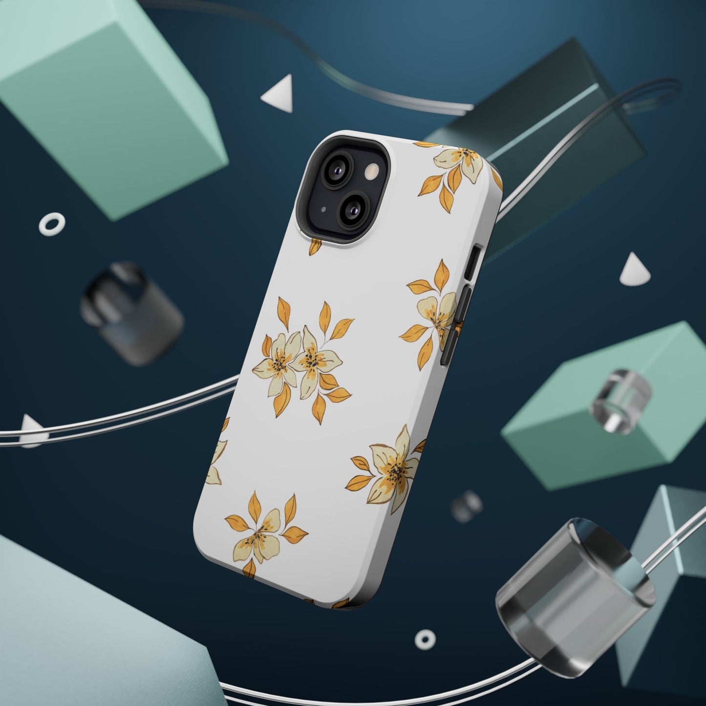 Delicate Yellow Blossom MagSafe iPhone Case – Minimalist Floral Design with Matte Finish