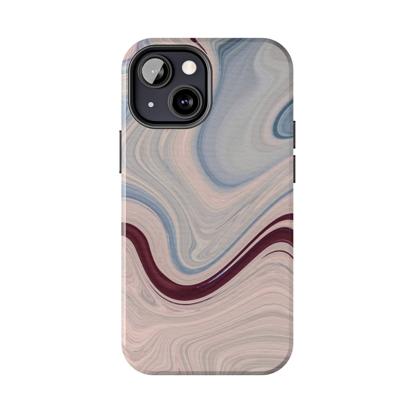 Marble Swirl Elegance – iPhone Case with Blue & Pink Abstract Art