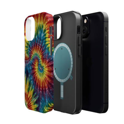 Retro Rainbow Tie-Dye MagSafe Case – Swirl Design