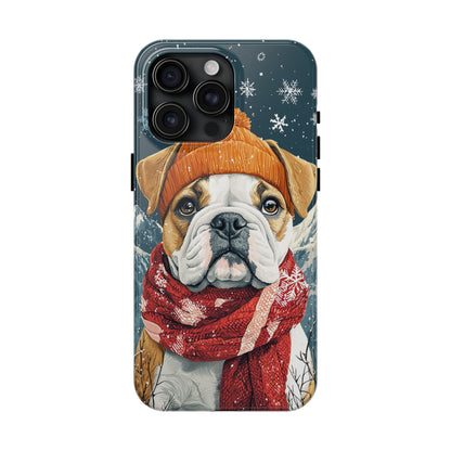 Cozy French Bulldog iPhone Case – Rustic Fireplace Protective Cover