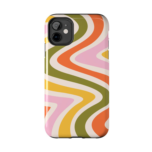 Retro Groove iPhone Case – 70s-Inspired Design with Dual-Layer Protection